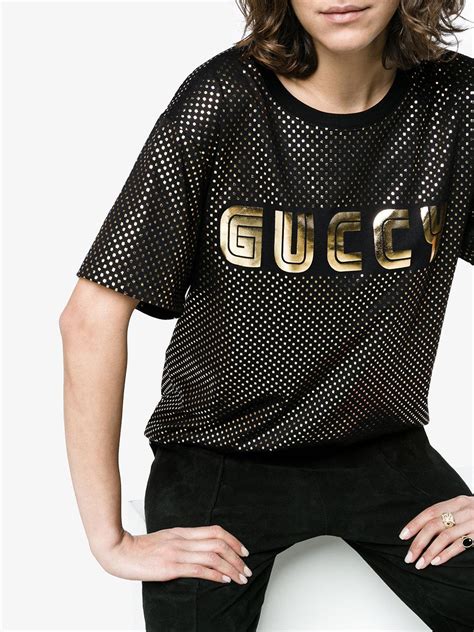 gucci shiny logo t shirt|Gucci logo t shirt women's.